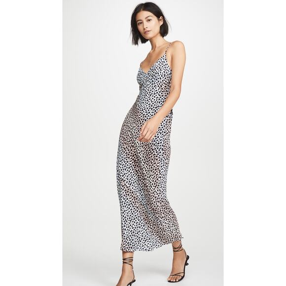 New Suboo Amelie Cheetah Print Midi Slip Dress $230 XS Tie Closure - Picture 2 of 6